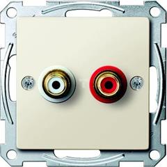 Gniazdo wtykowe złącza audio, biały, połysk, system M MTN4350-0344