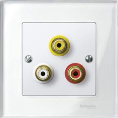 Gniazdo wtykowe złącza audio/wideo, biel polarna, połysk, system M MTN4351-0319