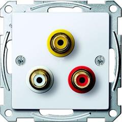 Gniazdo wtykowe złącza audio/wideo, biały active, połysk, system M MTN4351-0325