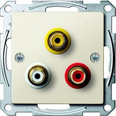 Gniazdo wtykowe złącza audio/wideo, biały, połysk, system M MTN4351-0344