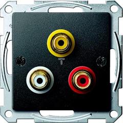 Gniazdo wtykowe złącza audio/wideo, antracyt, system M MTN4351-0414