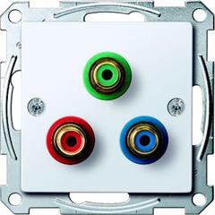 Gniazdo wtykowe komponentowego złącza wideo, biały active, połysk, system M MTN4353-0325