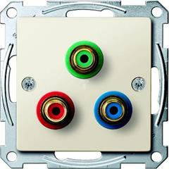 Gniazdo wtykowe komponentowego złącza wideo, biały, połysk, system M MTN4353-0344