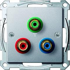 Gniazdo wtykowe komponentowego złącza wideo, aluminium, system M MTN4353-0460