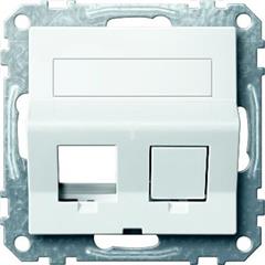 Nachylone wyjście podwójne p.opis. i osłoną p/kurz. do gn. RJ45, B.P, P, Sys M MTN4568-0319