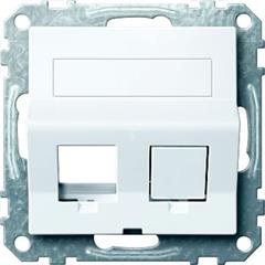 Nachylone wyjście podwójne p.opis. i osłoną p/kurz. do gn. RJ45, B.A, P, Sys M MTN4568-0325