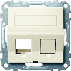 Nachylone wyjście podwójne p.opis. i osłoną p/kurz. do gniazda RJ45, B, P, Sys M MTN4568-0344