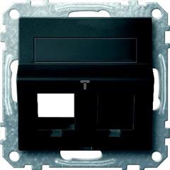 Nachylone wyjście podwójne p.opis. i osłoną p/kurz. do gn. RJ45, antracyt, Sys M MTN4568-0414