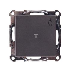 Merten System M Gniazdo pojedyncze z/u 16A IP20 z ochroną styków i klapką antracyt MTN2610-0414