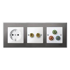 Płytka centralna ze złączem głośnika Hi-Fi, biel polarna, połysk, system M MTN468819