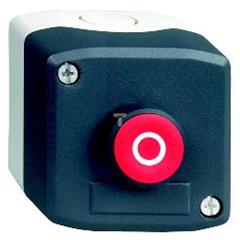 Kaseta ciemnoszara 1 zielony przycisk wystający O22, z sam. powr., 1NC /O/ XALD115