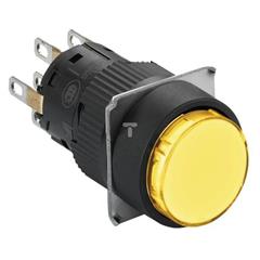 Przycisk okr. żółty O 16, kryty z sam. powr., 2 OC XB6EAA52P