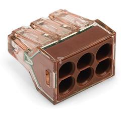 Szybkozłączka 6x 1,5-4mm2 przeźroczysta brązowa 773-606 /50szt./