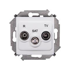 Simon 15 Gniazdo antenowe RD/TV/SAT przelotowe białe 1591467-030 WS15-1591467-030