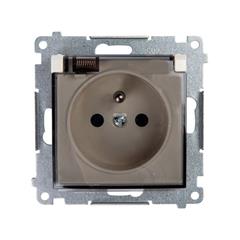 Simon 54 Gniazdo hermetyczne pojedyncze z/u 16A IP44 z klapką transparentną bez uszczelki kremowe DGZ1BUZ.01/41A WMDW-53121x-041