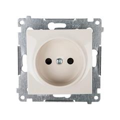 Simon 54 Gniazdo pojedyncze b/u 16A IP20 z przesłoną torów kremowe DG1Z.01/41 WMDW-00101x-041