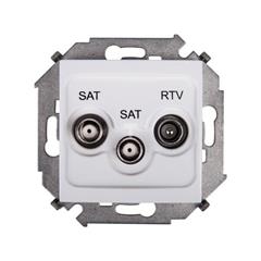 Simon 15 Gniazdo antenowe RTV/SAT/SAT końcowe białe 1591038-030 WS15-1591038-030