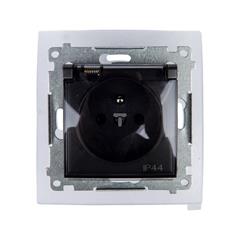 Simon 54 Gniazdo hermetyczne pojedyncze z/u 16A IP44 z klapką transparentną antracyt DGZ1BZ.01/48A WMDW-53111x-048