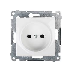 Simon 54 Gniazdo pojedyncze b/u 16A IP20 z przesłoną torów białe DG1Z.01/11 WMDW-00101x-011