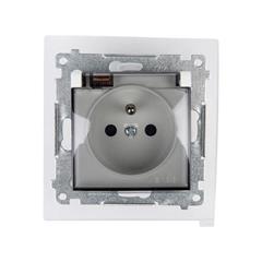 Simon 54 Gniazdo hermetyczne pojedyncze z/u 16A IP44 z klapką transparentną białe DGZ1BZ.01/11A WMDW-53111x-011