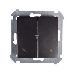 Simon 54 Łącznik schodowy podwójny z podświetleniem antracyt DW6/2L.01/48 WMDL-0612xx-048