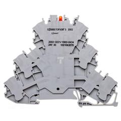 Złączka 3-piętrowa 2,5mm2 z LED szara TOPJOBS 2002-3221/1000-434