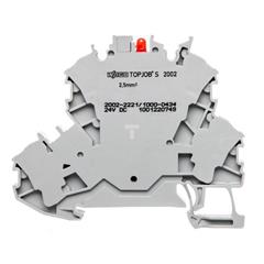 Złączka 2-piętrowa 2,5mm2 z LED szara TOPJOBS 2002-2221/1000-434