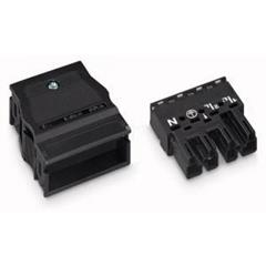 Wtyk 4-torowy z obudową odciążającą naciąg biały WINSTA 770-134 