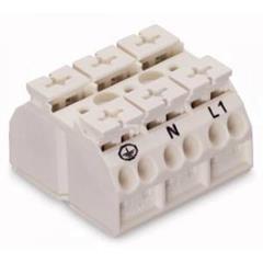 Blok zasilający 3-biegunowy biały nadruk PE-N-L1 862-1603
