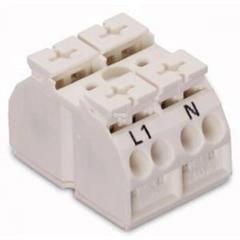 Blok zasilający 2-biegunowy biały nadruk L1-N 862-1662