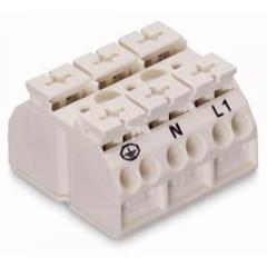 Blok zasilający 3-biegunowy biały nadruk PE-N-L1 862-9693