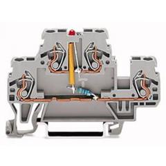 Dwupiętrowa złączka z LED 2,5mm2 szara 870-543/281-413