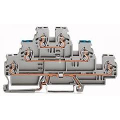 Złączka trzypiętrowa ekranowana / N / L 2,5mm2 szara 870-558