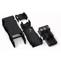 Gniazdo 3-torowe czarne z obudową odciążającą naciąg WINSTA MINI 890-103 