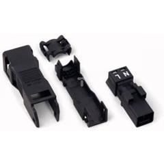 Wtyk 2-torowy biały z obudowa odciążającą naciąg WINSTA MINI 890-132