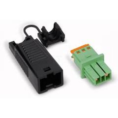 Gniazdo 2-torowe zielone z obudową odciążającą naciąg WINSTA EIB 893-1002