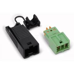 Wtyk 2-torowy zielony z obudową odciążającą naciąg WINSTA EIB 893-1012