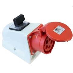 Gniazdo kombi z wyłącznikiem 0-1 3P+Z 32A 400V czerwone PG21 IP44 924-6w