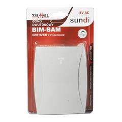 Gong dwutonowy BIM-BAM 8V z wyłącznikiem szary GNT-921/N-SZR SUN10000152