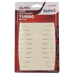 Gong dwutonowy TURBO 8V beżowy GNT-931-BEZ SUN10000153