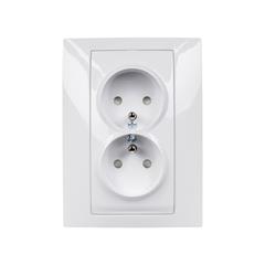 Unica Plus Gniazdo podwójne biel polarna z/u 16A z przesłonami MGU63.069.18