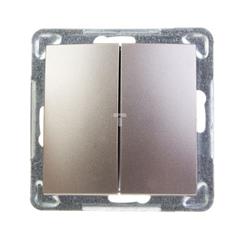 IMPRESJA Łącznik schodowy + jednobiegunowy tytan ŁP-9Y/m/23