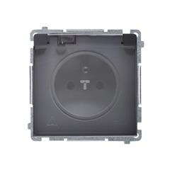 Simon Basic Gniazdo pojedyncze z/u bryzgoszczelne IP44 16A, 250V grafit matowy BMGZ1B.01/28A WMUW-53110x-G021