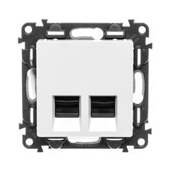VALENA LIFE Gniazdo komputerowe podwójne RJ45 kat.5e UTP białe 753141