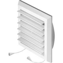 Kratka wentylacyjna 130x130mm fi 125mm biała żaluzja+sznurek rozpieracze T78