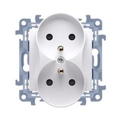 Simon 10 Gniazdo podwójne z/u białe 16A 250V IP20 CGZ2M.01/11 WC-GZ2Mxxx-01-11xx