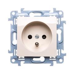 Simon 10 Gniazdo pojedyncze z/u z przesłonami kremowe 16A 250V IP20 CGZ1Z.01/41 WC-GZ1Zxxx-01-41xx