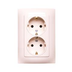 Simon 10 Gniazdo podwójne SCHUKO kremowe 16A 250V IP20 CGSZ2/41 WC-GSZ2xxxxxx-41xx