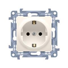 Simon 10 Gniazdo pojedyncze SCHUKO kremowe 16A 250V IP20 CGSZ1.01/41 WC-GSZ1xxx-01-41xx