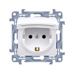 Simon 10 Gniazdo pojedyncze z uszczelką białe 16A 250V IP44 CGSZ1B.01/11 WC-GSZ1Bxx-01-11xx